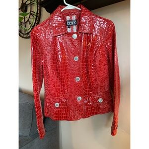 Berek red crocodile genuine leather jacket